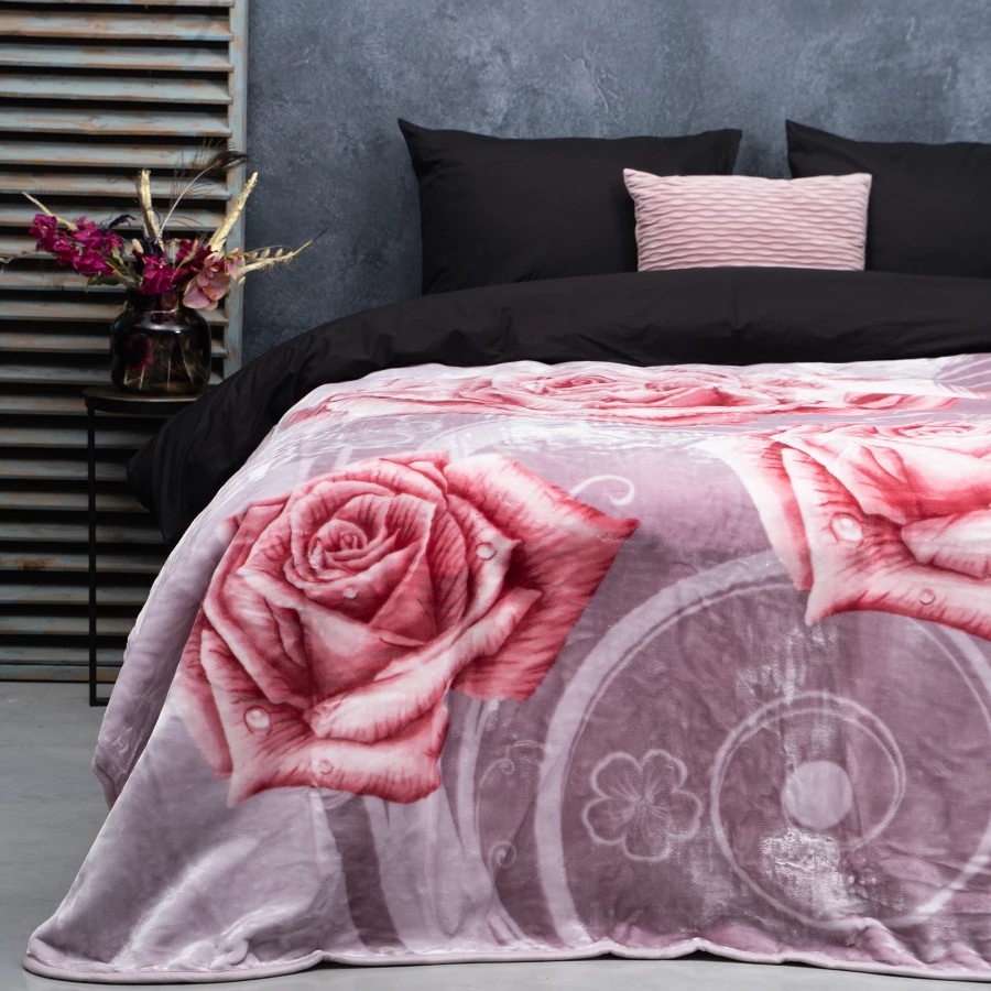 Sleeptime Embossed deken Eternal Flower Paars