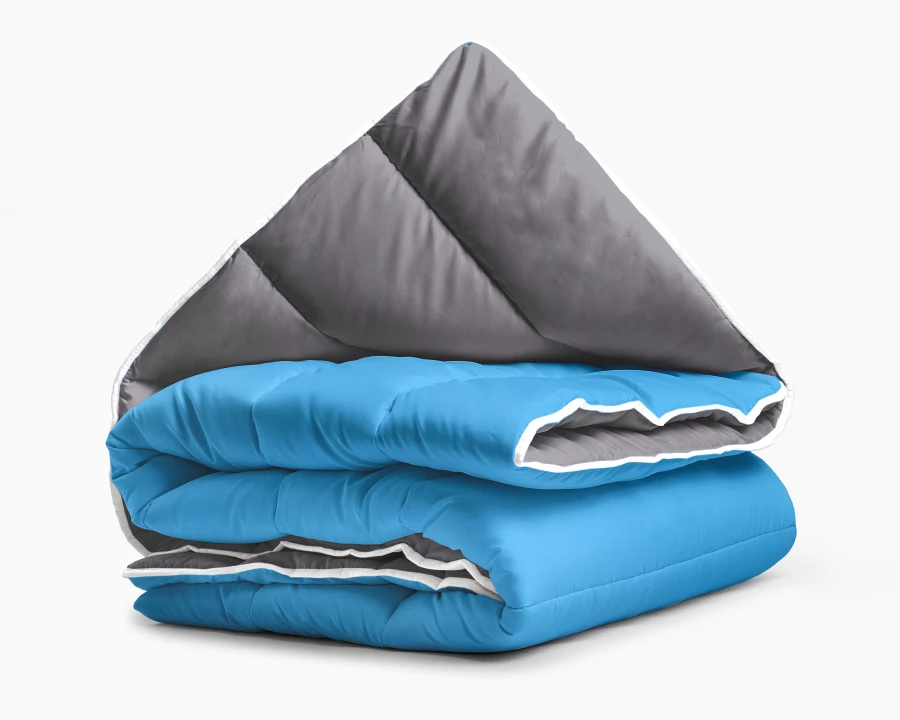 All-in one lazy dekbed Antraciet/Blauw