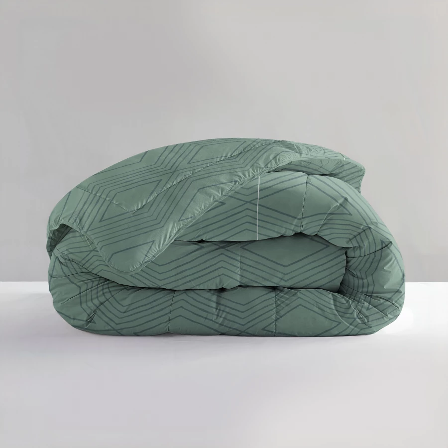All-in one Lazy dekbed Dorian Groen Met Kussenslopen