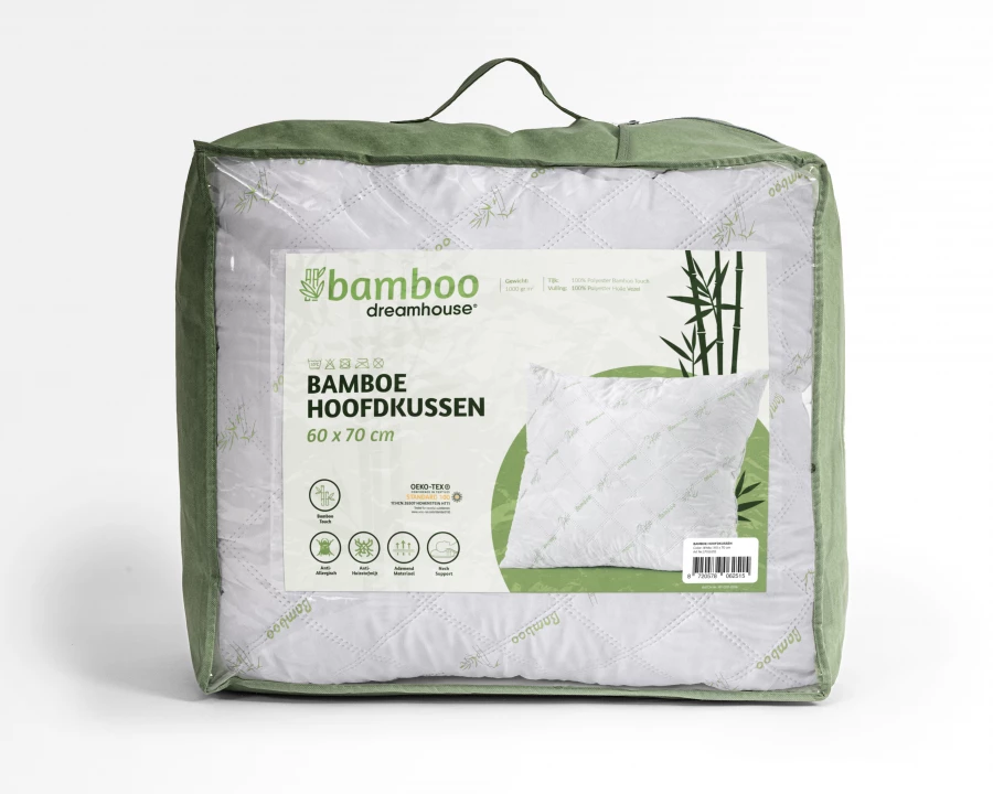 Bamboe Hoofdkussen Wit 60 x 70