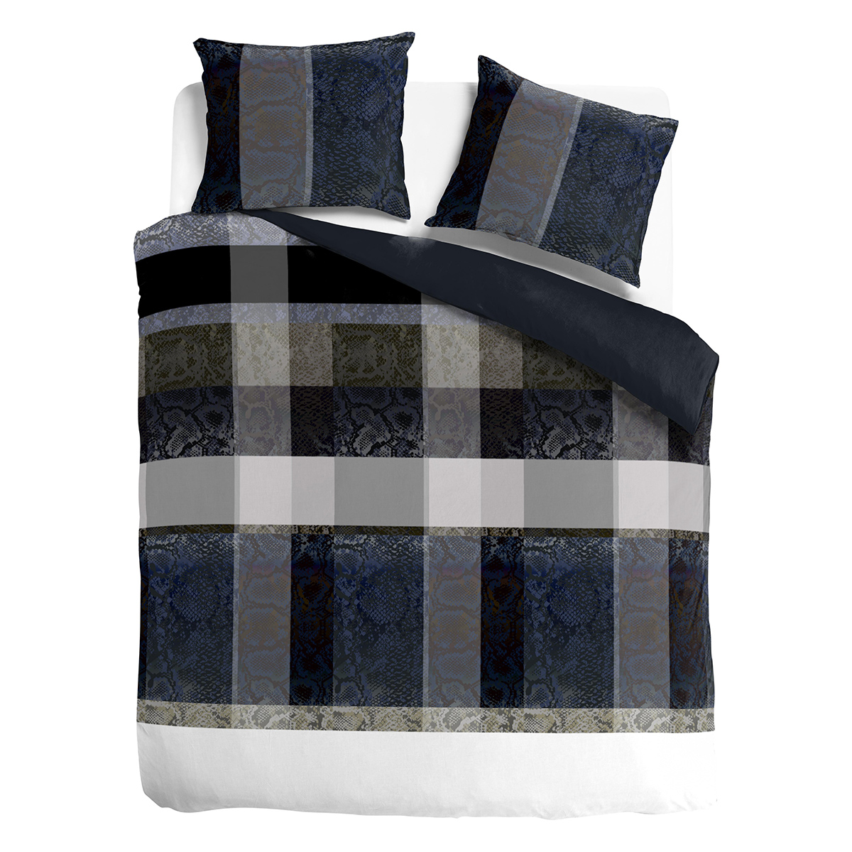 Dekbedovertrek Flanel Mannoo squares      Sleep Sense