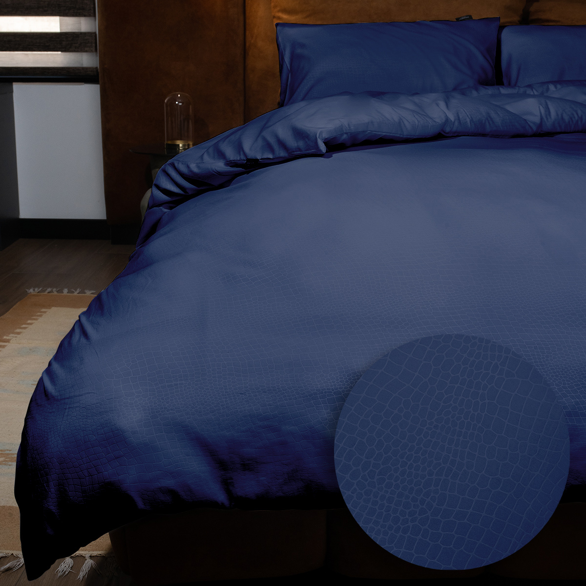 Emboss Dekbedovertrekset Crocodile - Donkerblauw
