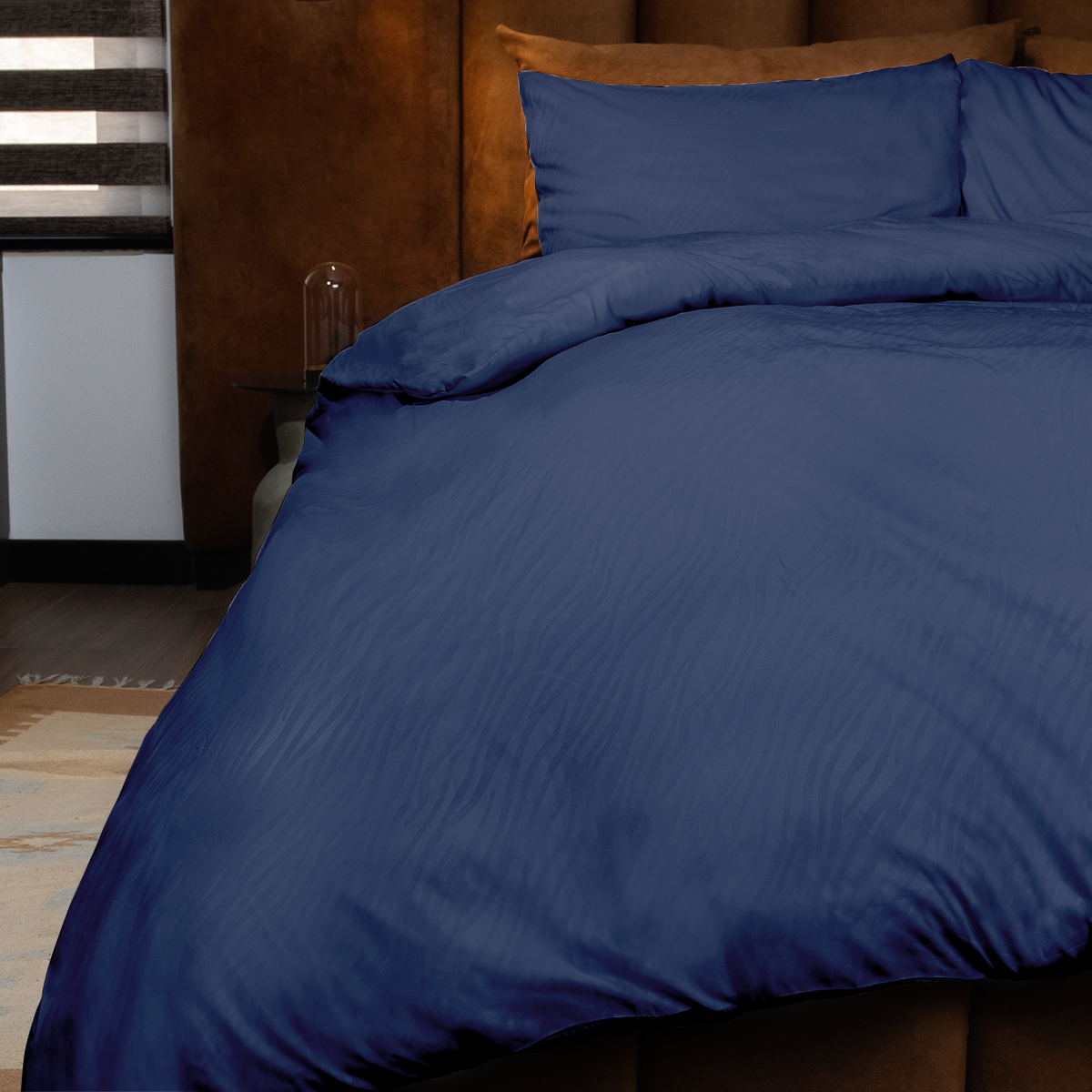 Emboss Dekbedovertrekset Zebra - Donkerblauw