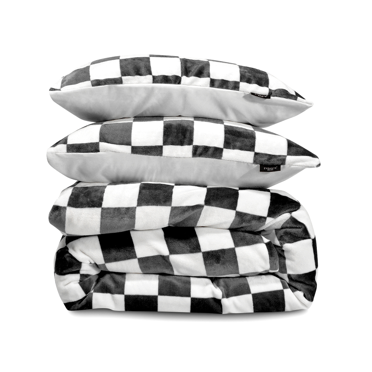 Dekbedovertrekset Chess Fleece Black/White