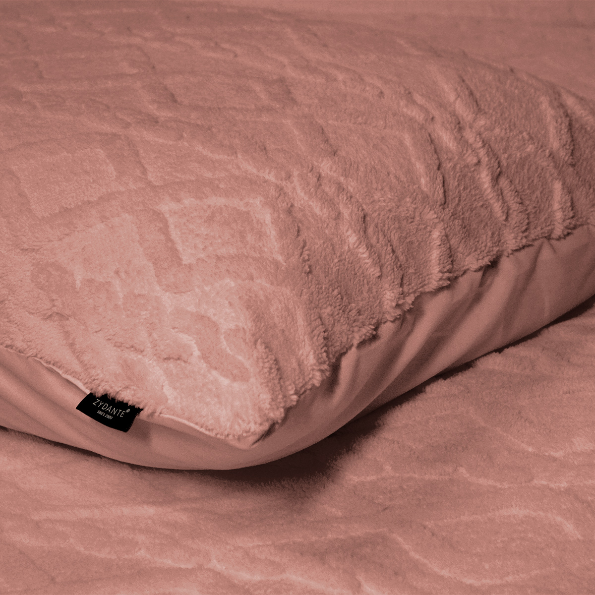 Dekbedovertrekset Jacquard Teddy Peach