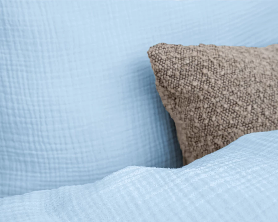 Mousseline Perkal Sky Blauw