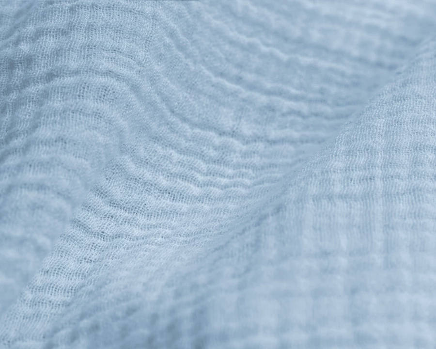 Mousseline Perkal Sky Blauw