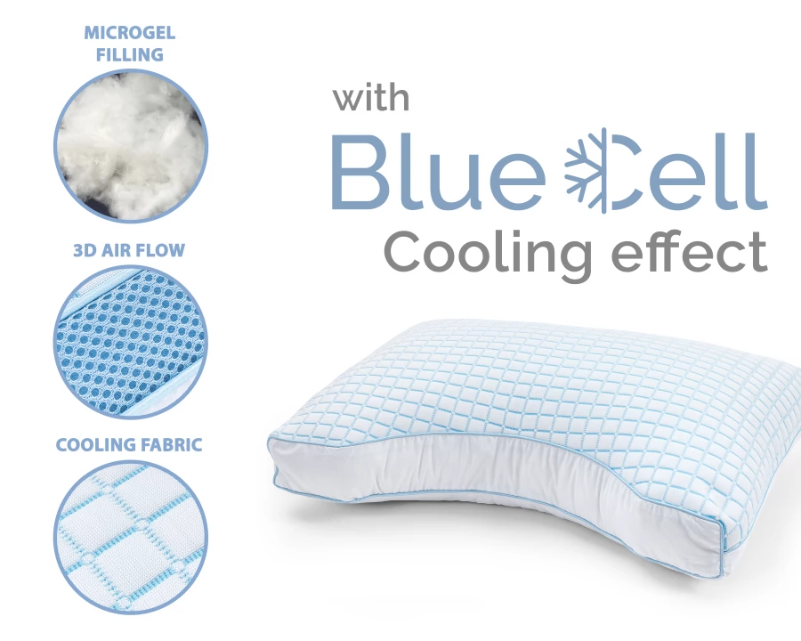 3D Blue Cell Tech Verkoelend Microgel Neksteun Kussen