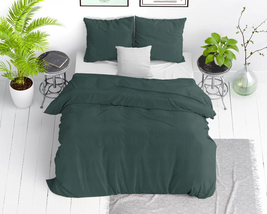 Stone washed Donker Groen