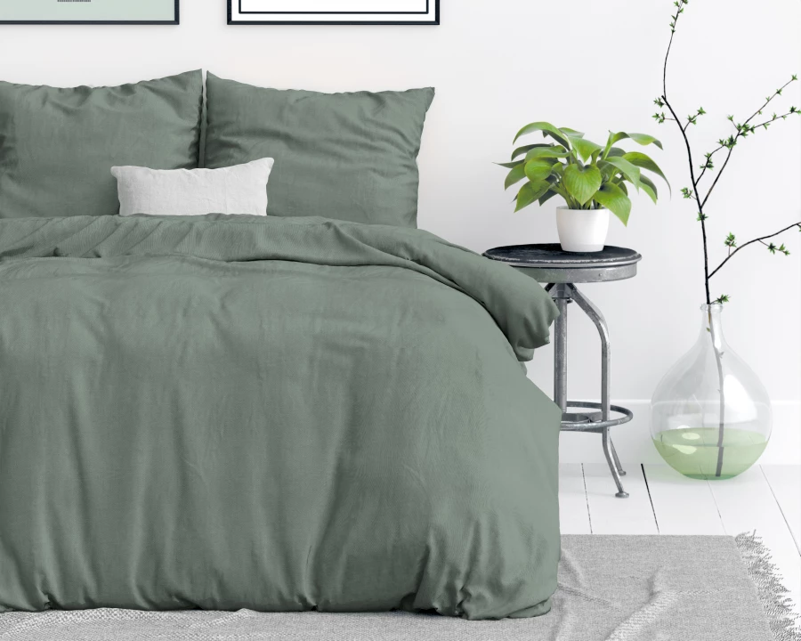 Stone washed Groen