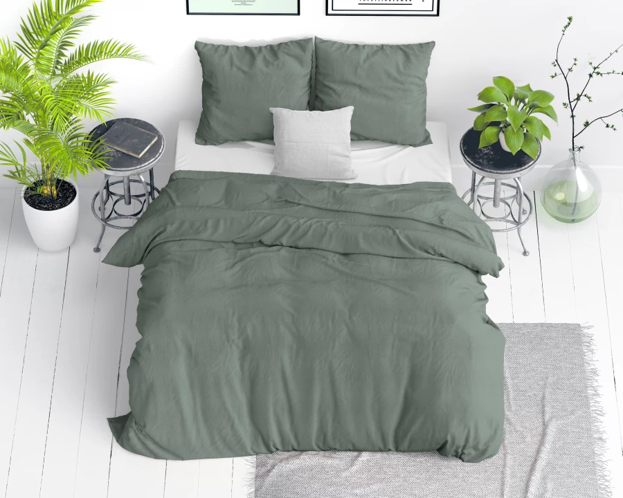 Stone washed Groen