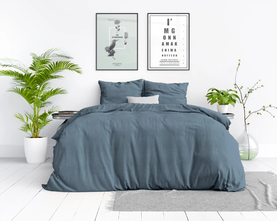Stone washed Blauw