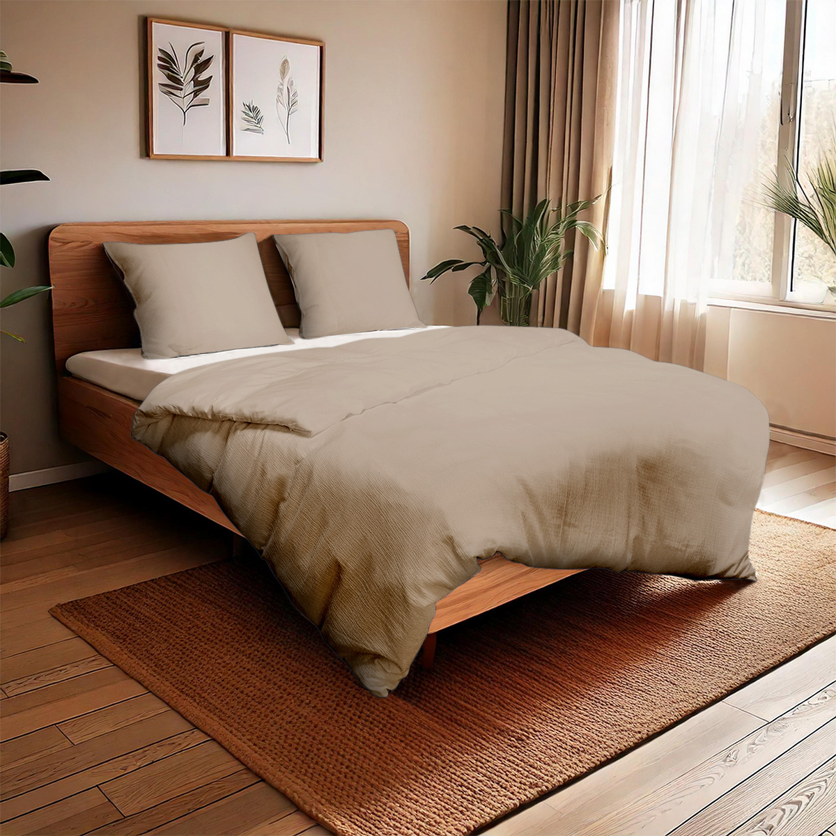 Mousseline Dekbedovertrekset Micro - Taupe