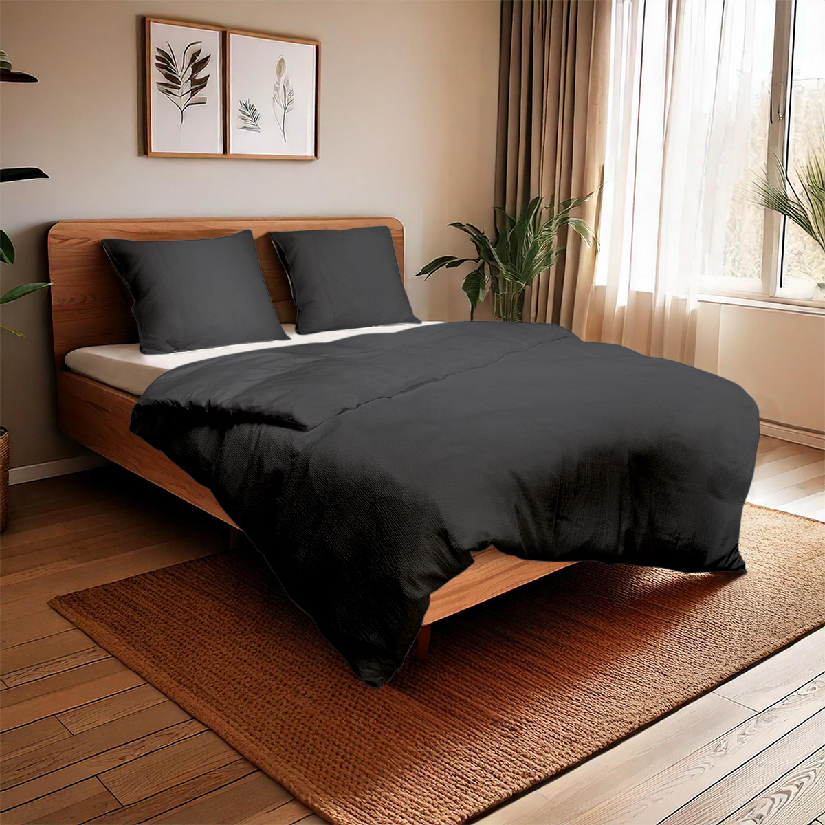 Mousseline Dekbedovertrekset Micro - Donkergrijs