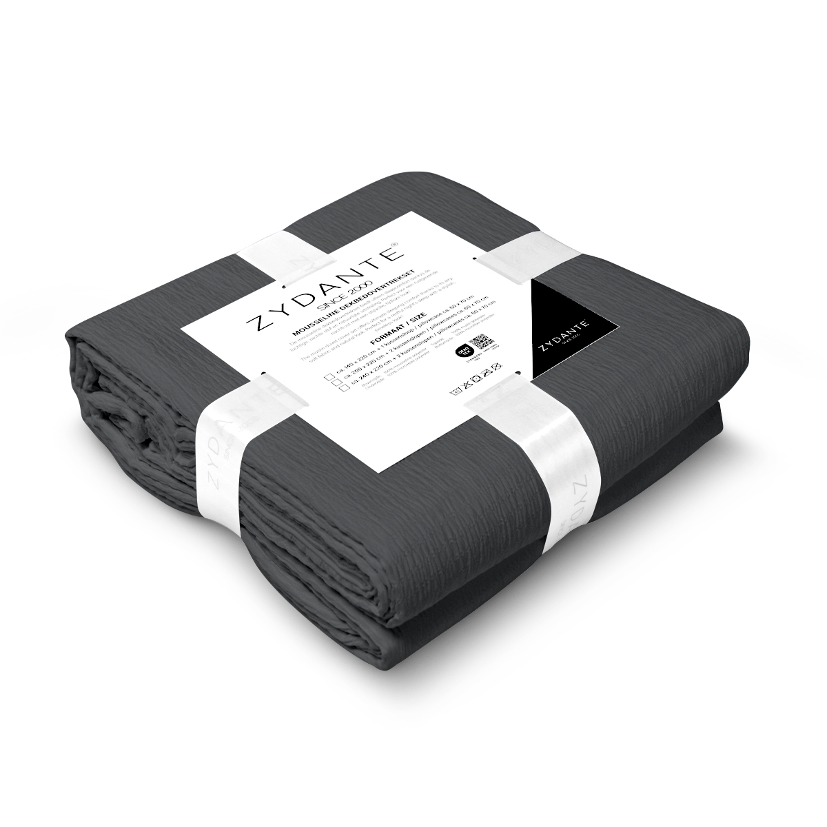 Mousseline Dekbedovertrekset Micro - Donkergrijs