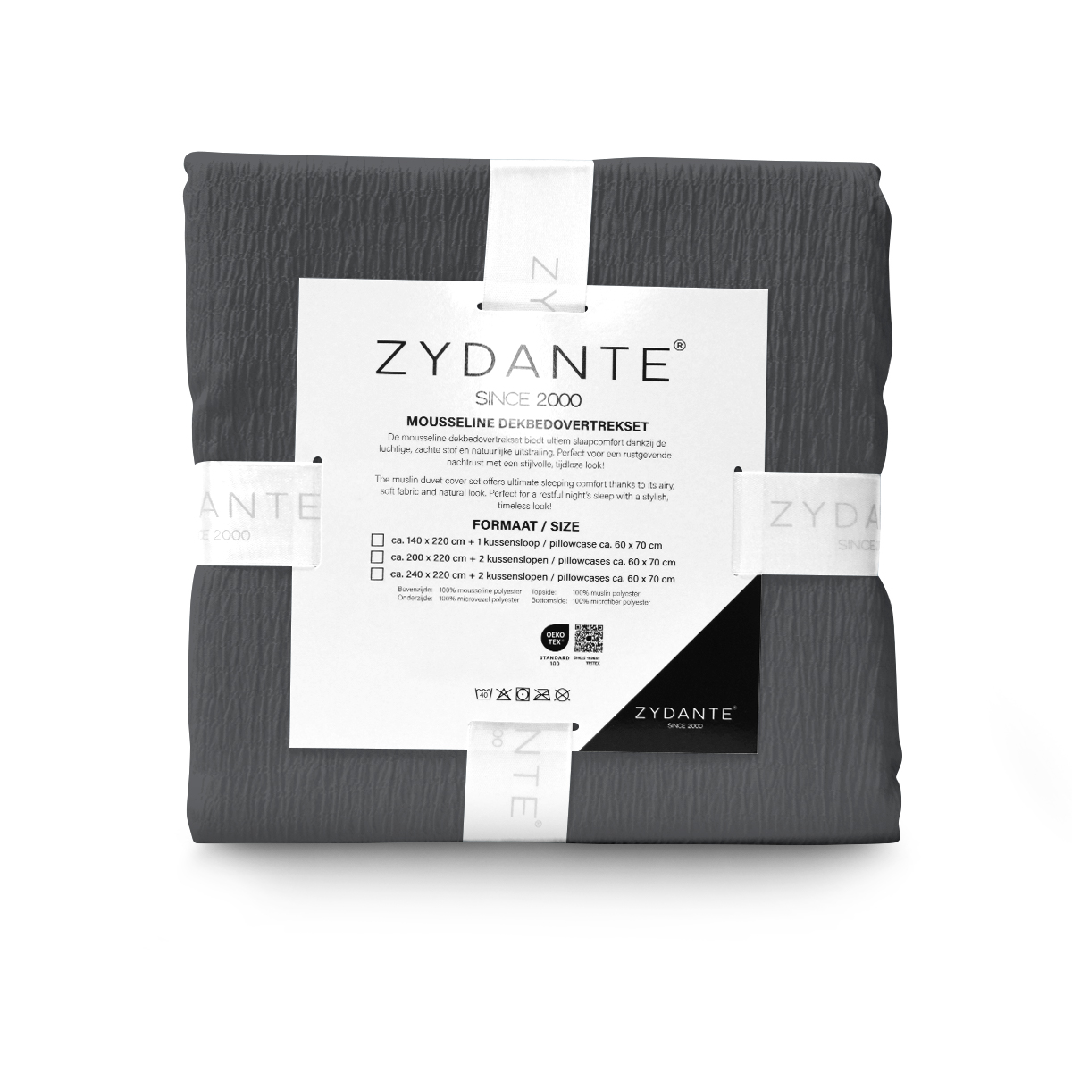Mousseline Dekbedovertrekset Micro - Donkergrijs