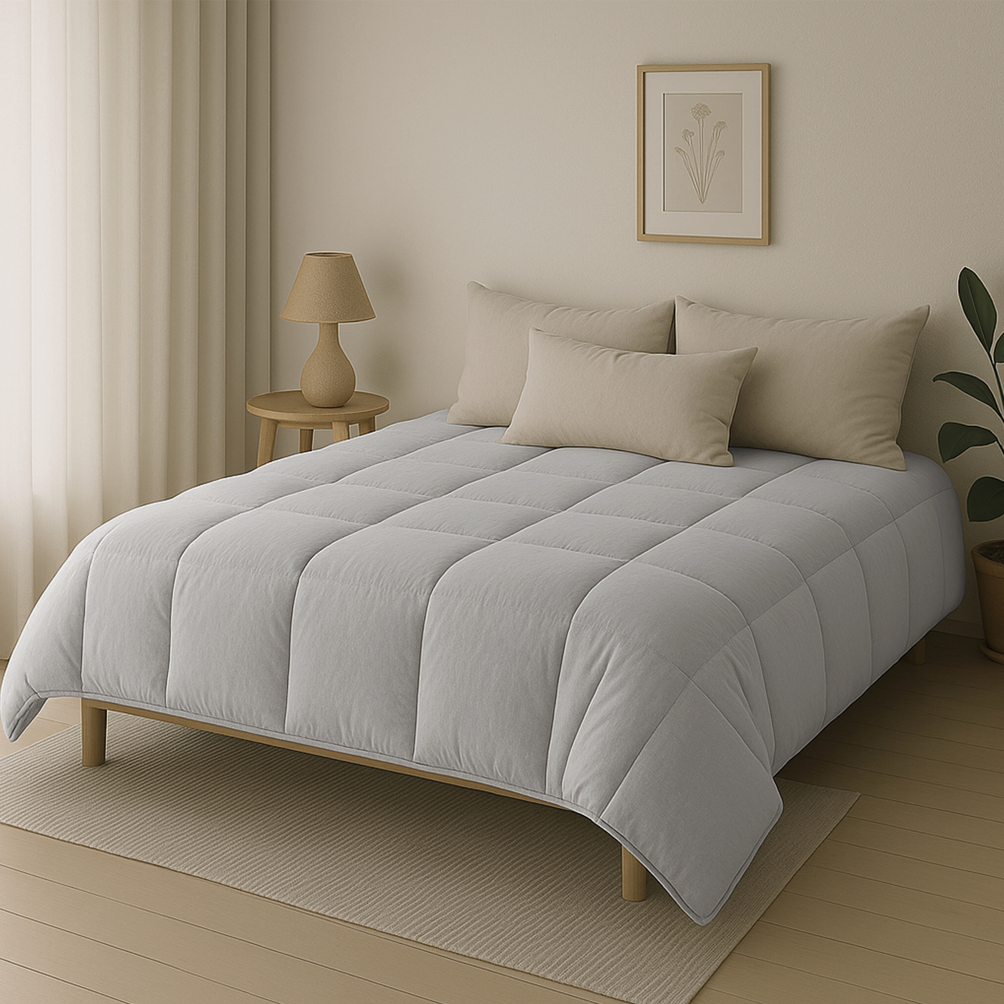 Eazzzy Dekbed Stonewash Premium - Zilver Grijs