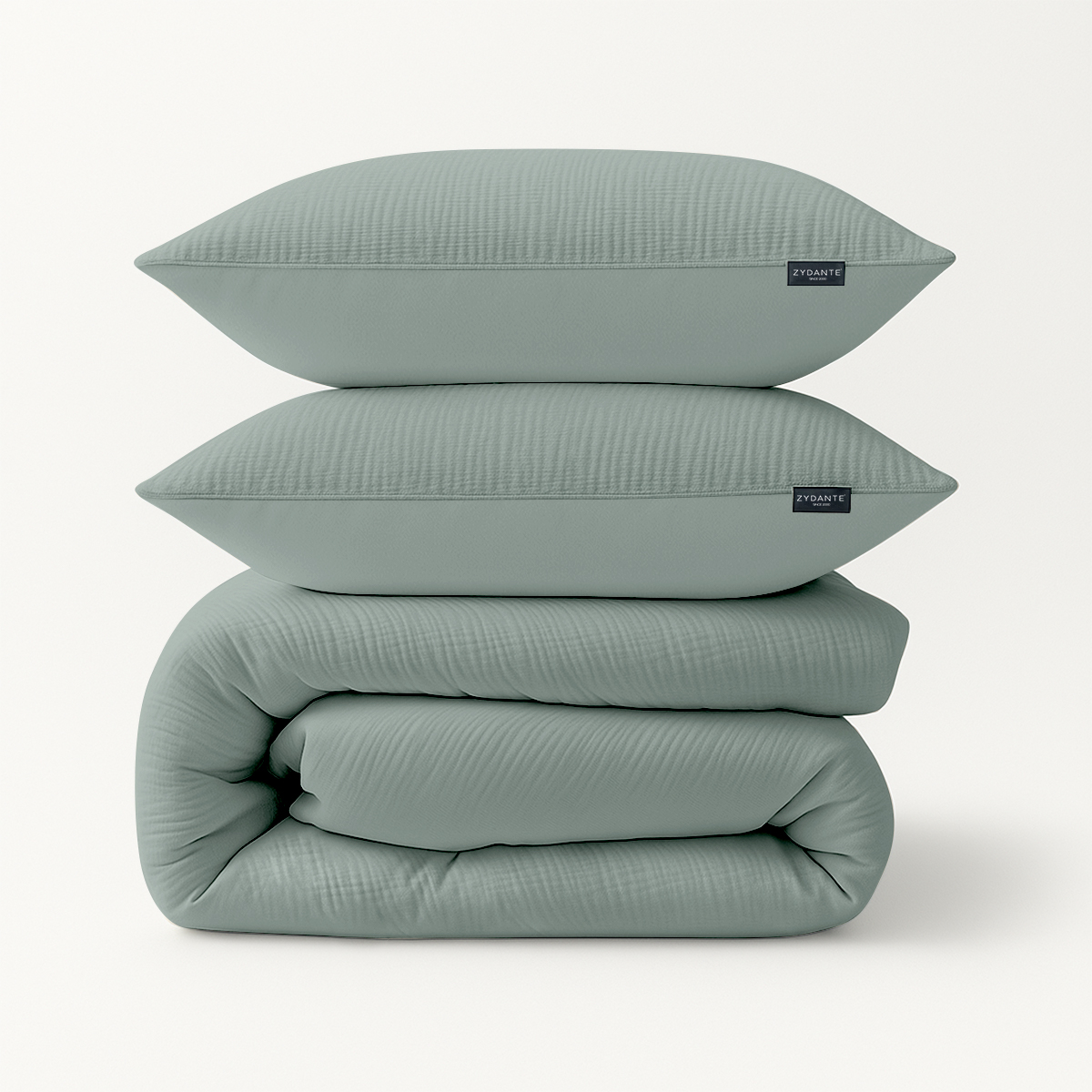 Dekbedovertrekset Mousseline % Katoen - Jade Green - met  Kussenslop