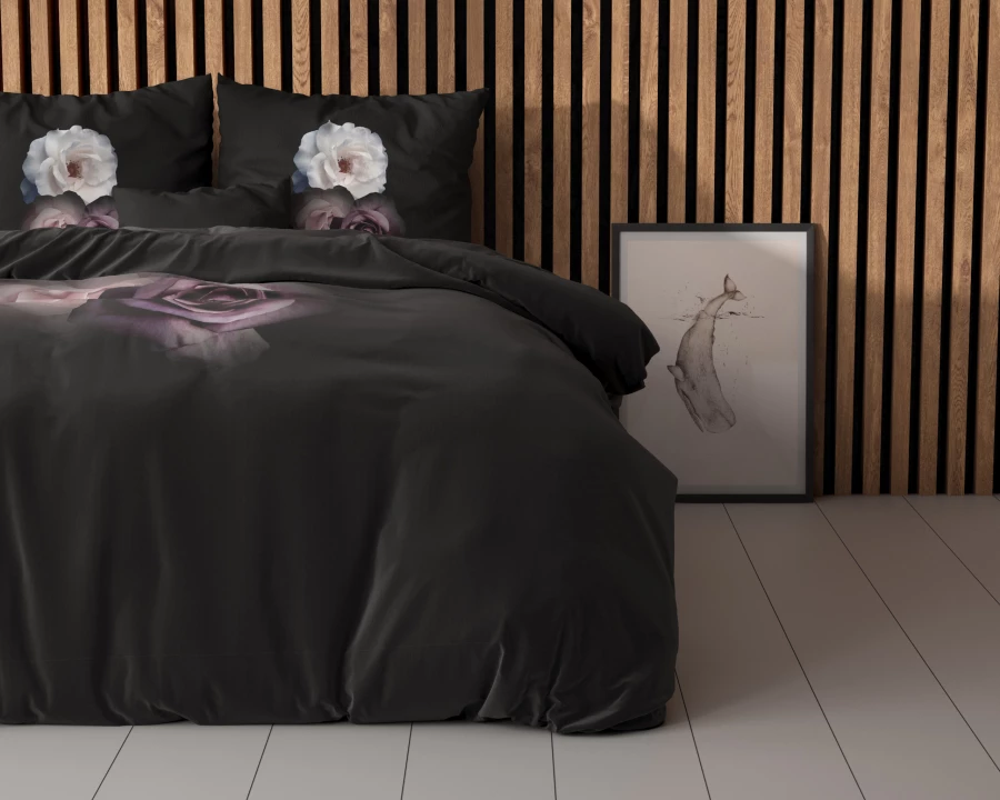 Deep Flowers Zwart