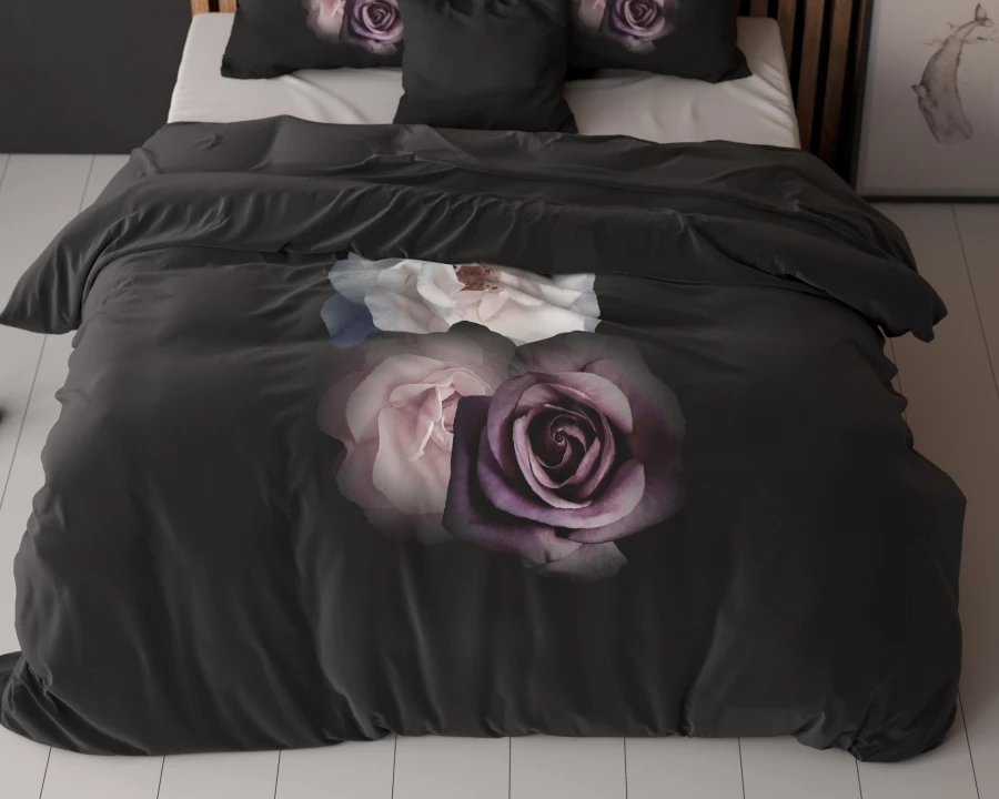 Deep Flowers Zwart