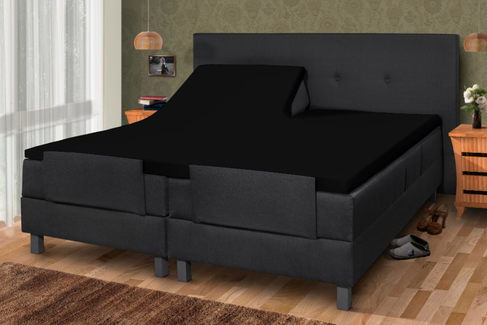 Jersey Split Topper Hoeslaken - Zwart