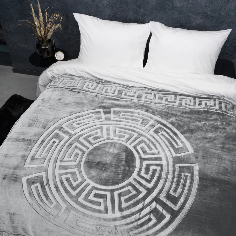 Embossed Zeta Deken Grijs 200 x 240