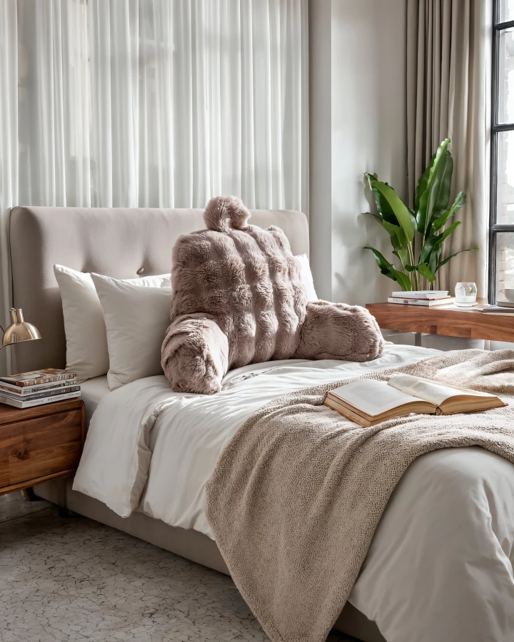 Bedrest Pompom Taupe 34 x 50