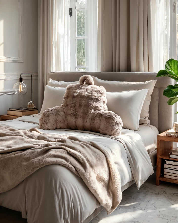 Bedrest Pompom Taupe 34 x 50