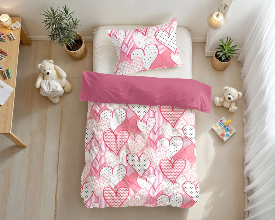 Hearts love Roze 140 x 200/220