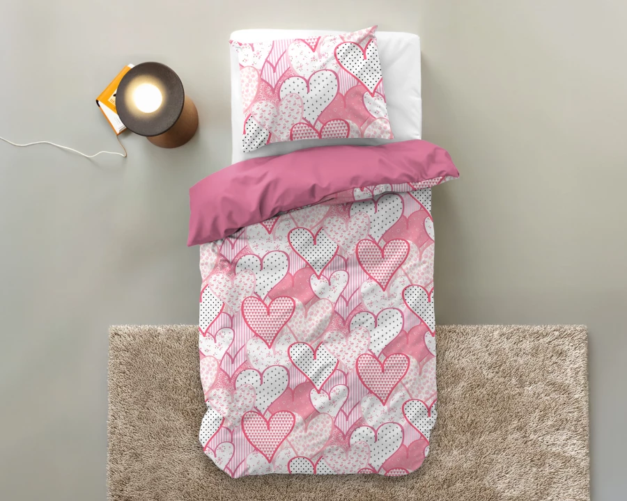 Hearts love Roze 140 x 200/220