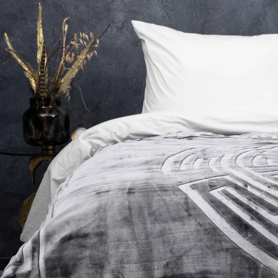 Embossed Zeta Deken Grijs 200 x 240