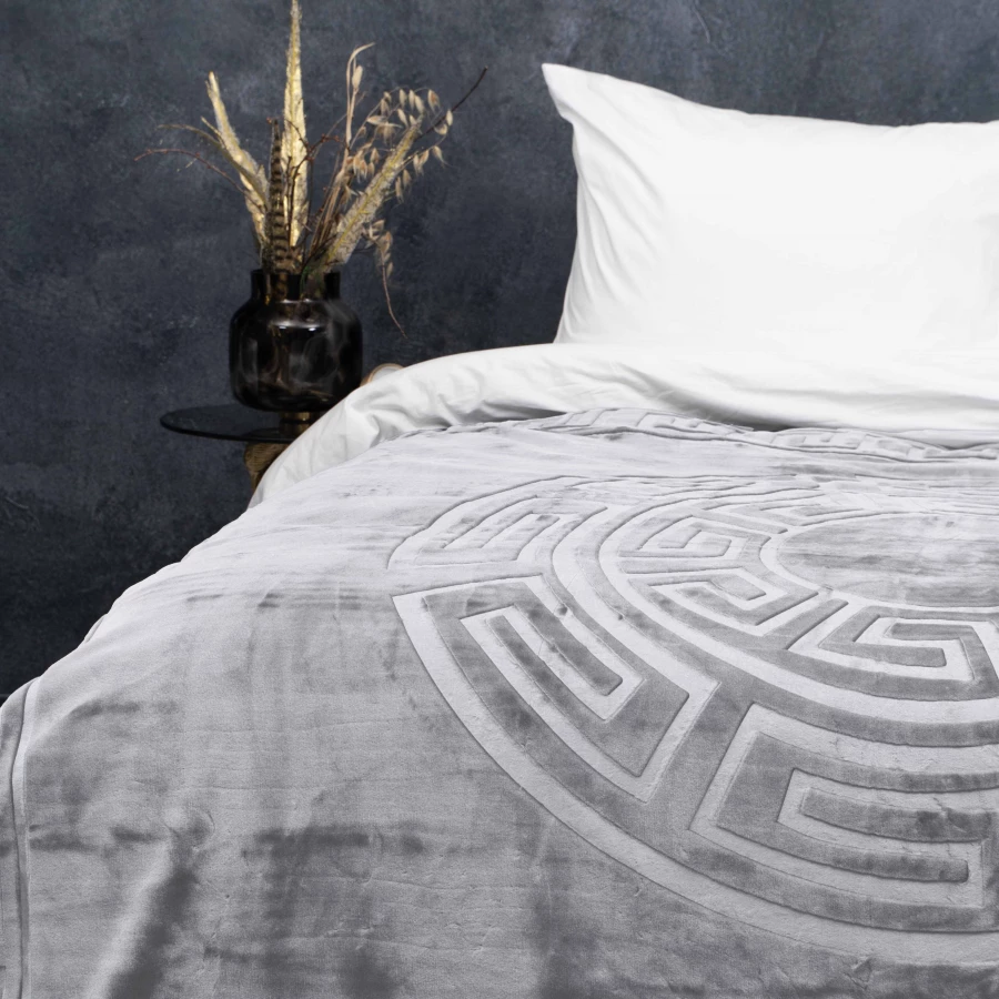 Embossed Zeta Deken Grijs 200 x 240