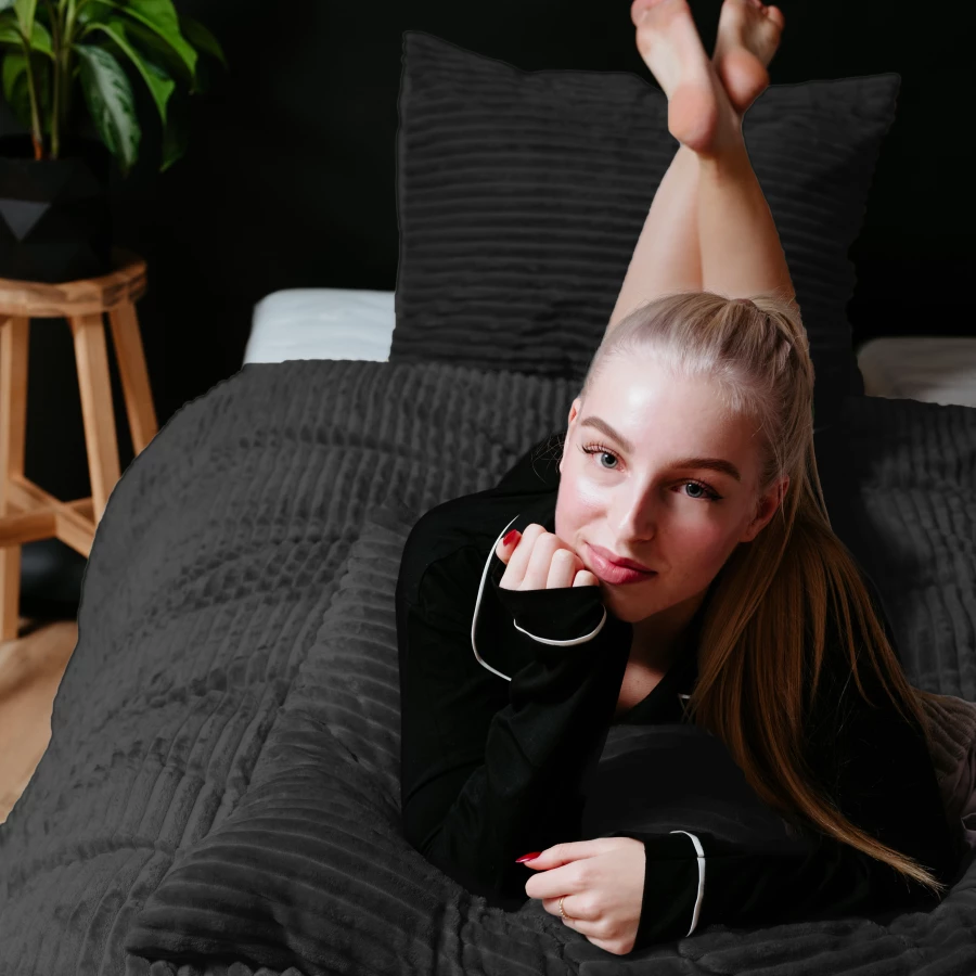 Rib Teddy Zwart