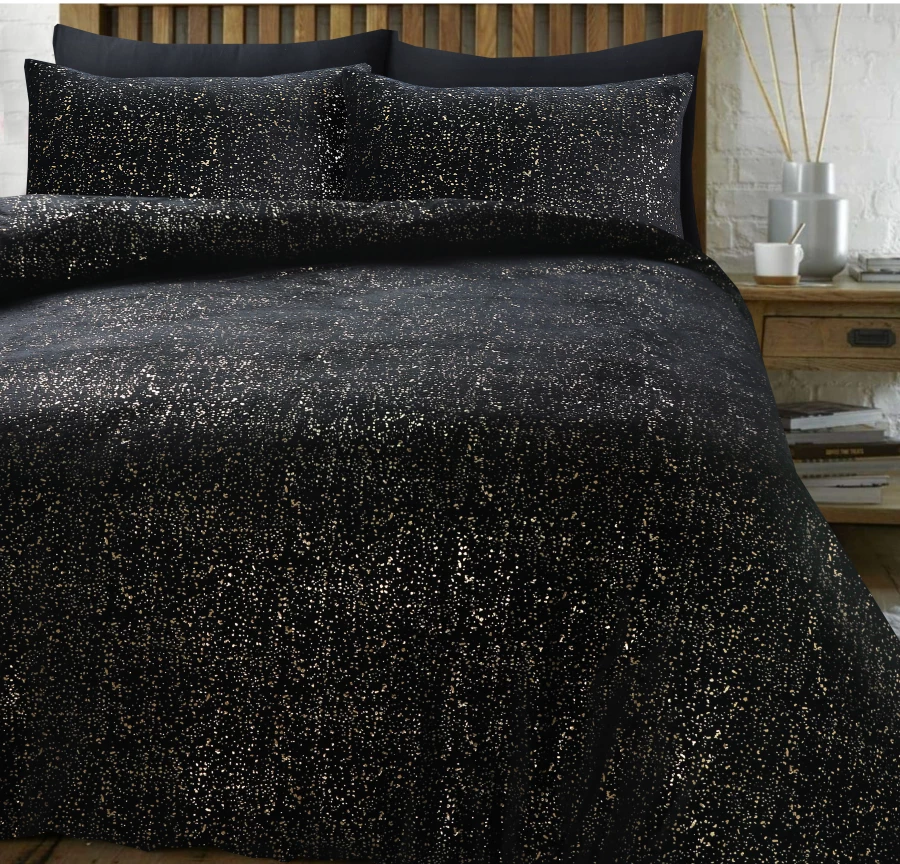 Glamour Flanel Sprankle Foil Zwart