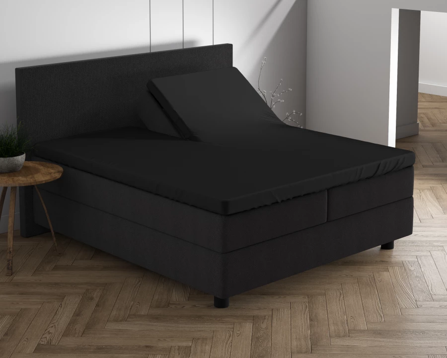 Dubbel Jersey 220 gr. Splittopper Hoeslaken Zwart