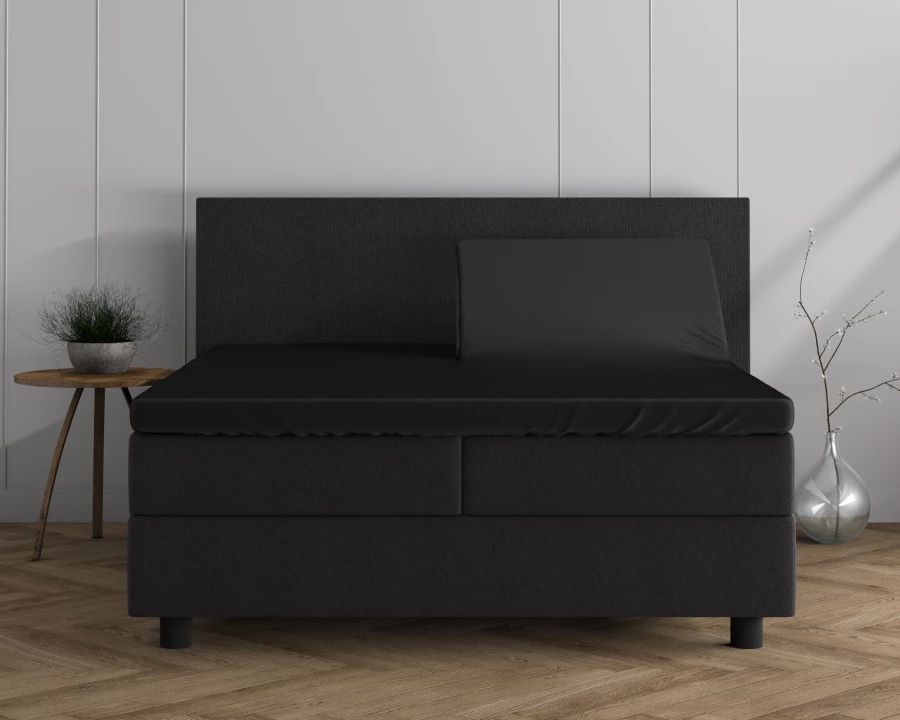 Dubbel Jersey 220 gr. Splittopper Hoeslaken Zwart