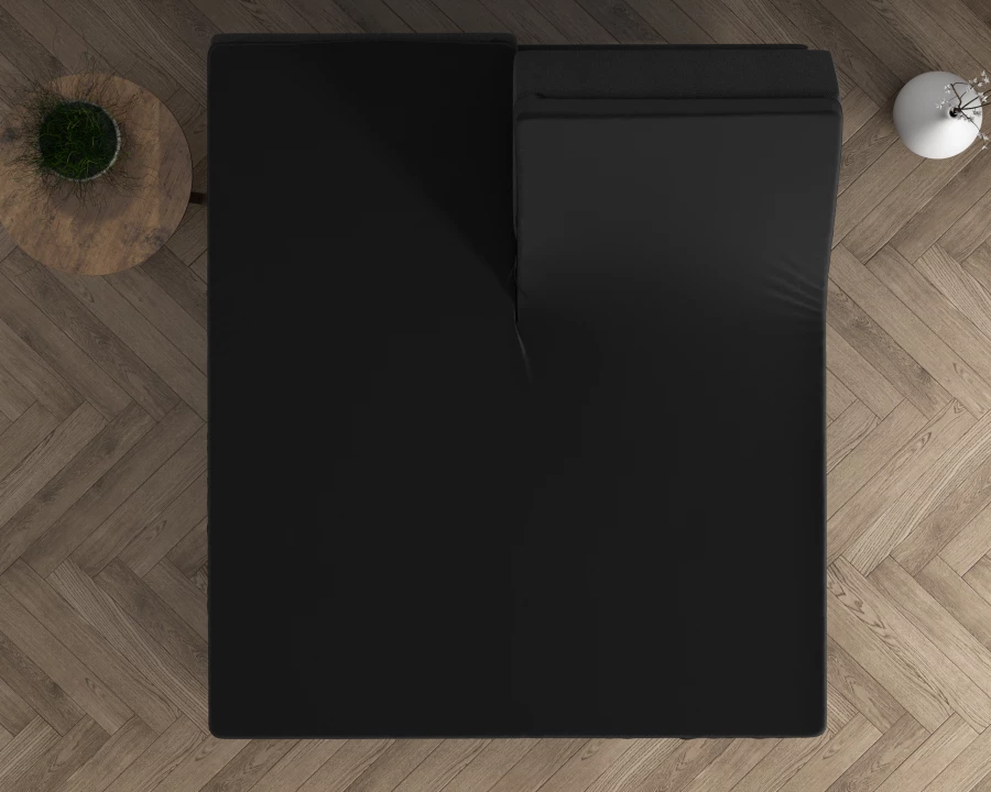 Dubbel Jersey 220 gr. Splittopper Hoeslaken Zwart