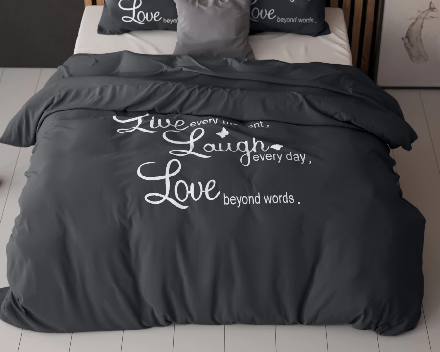 Live, laugh and love Antraciet