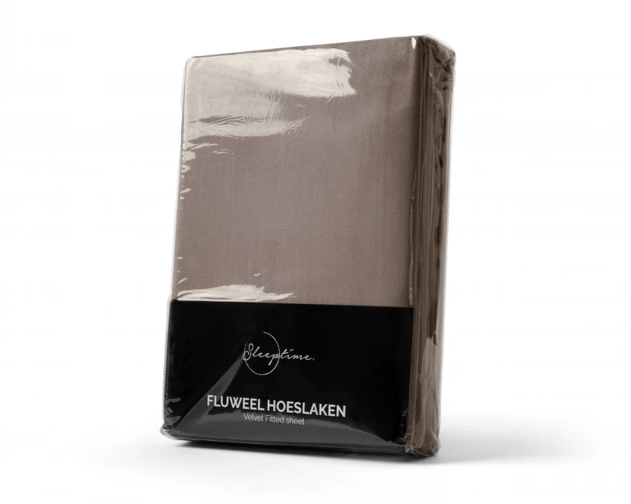Velvet Hoeslaken Taupe