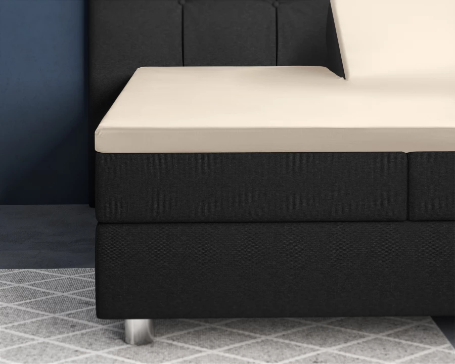 Splittopper Satijn Hoeslaken Zand