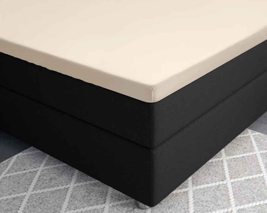 Splittopper Satijn Hoeslaken Zand