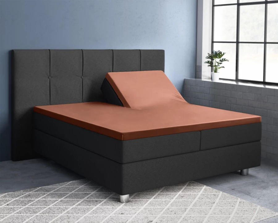 Splittopper Satijn Hoeslaken Bruin