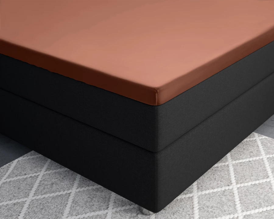 Splittopper Satijn Hoeslaken Bruin