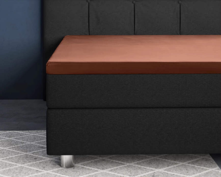 Topper Satijn Hoeslaken Bruin