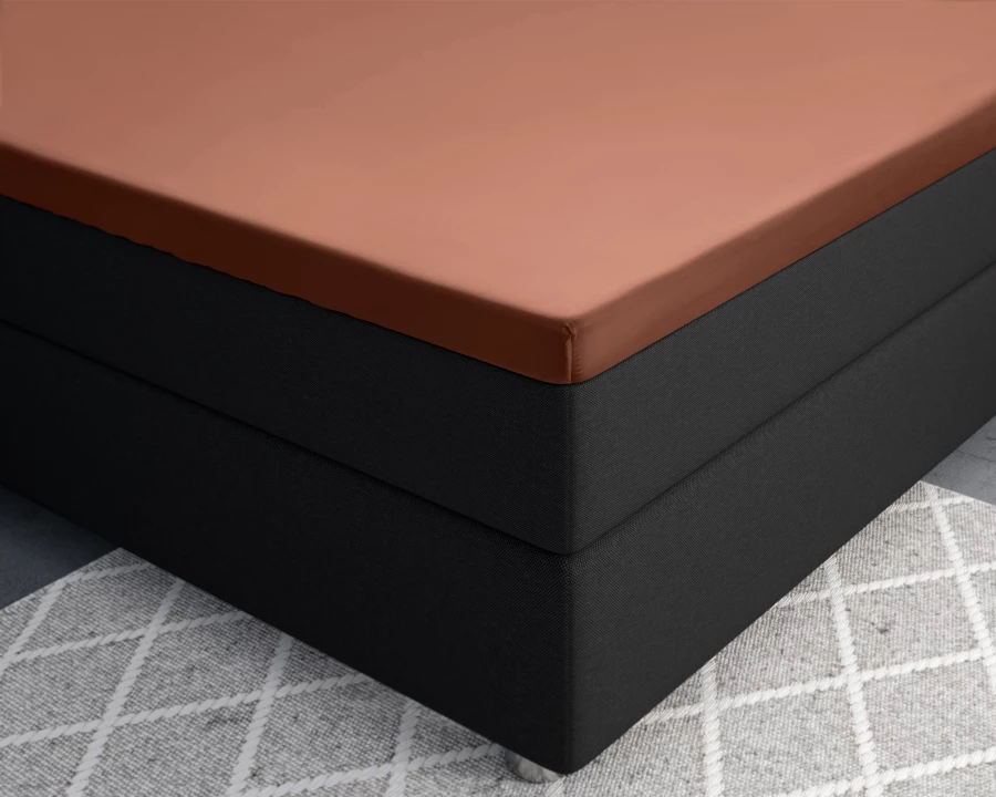 Topper Satijn Hoeslaken Bruin