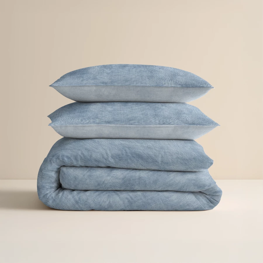 Flanel Washed Cotton Blauw