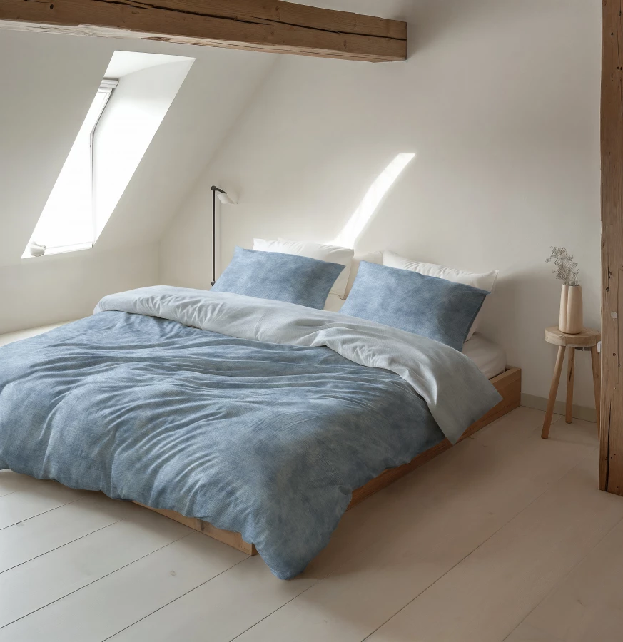 Flanel Washed Cotton Blauw