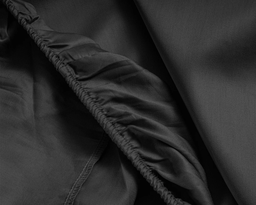 Topper Satijn Hoeslaken Zwart