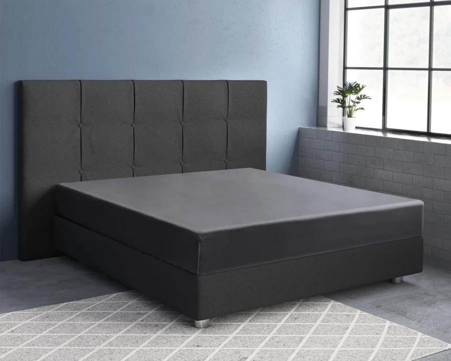 Satijnen Hoeslaken Antraciet