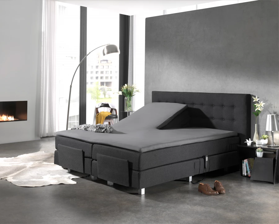 Splittopper Katoen Hoeslaken Grijs